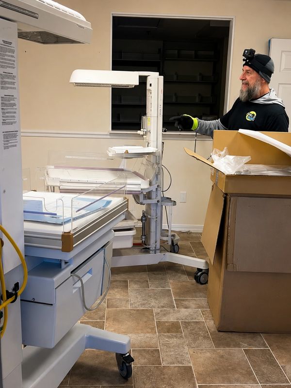 Junk Zilla removing medical equipment during a commercial veterinary cleanout in Palatka, Fl.