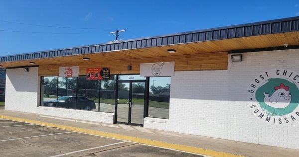 Exterior of Ghost Chicken Commissary on a sunny day.