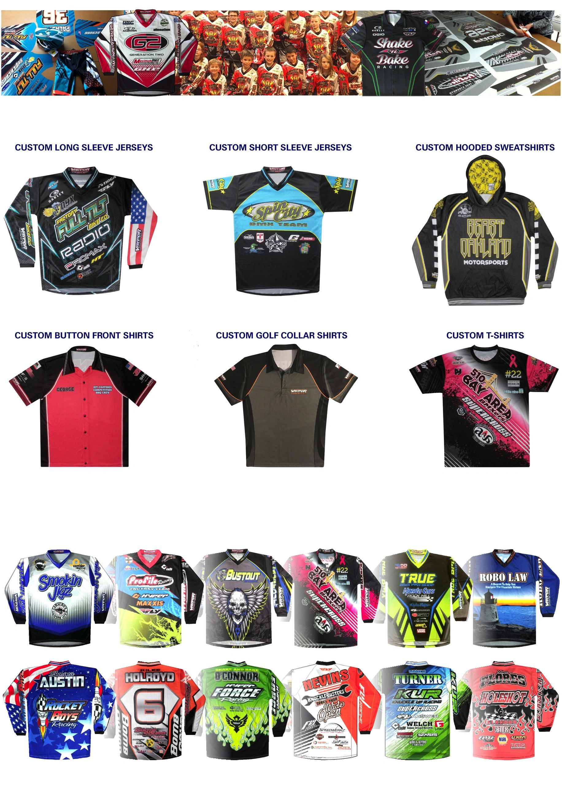 特価最新作TEAM CREDIT RACING VAYPOR DESIGNS CUSTOM MX JERSEYS クレジット フルデコ メッシュ モトジャージ ロンT 長袖Tシャツ スノボ モトシャツ インナーウエア