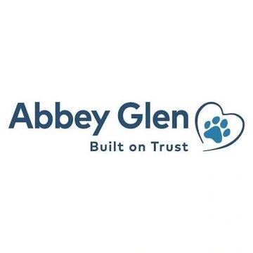 Abbey Glen logo with a paw inside a heart and the tagline.