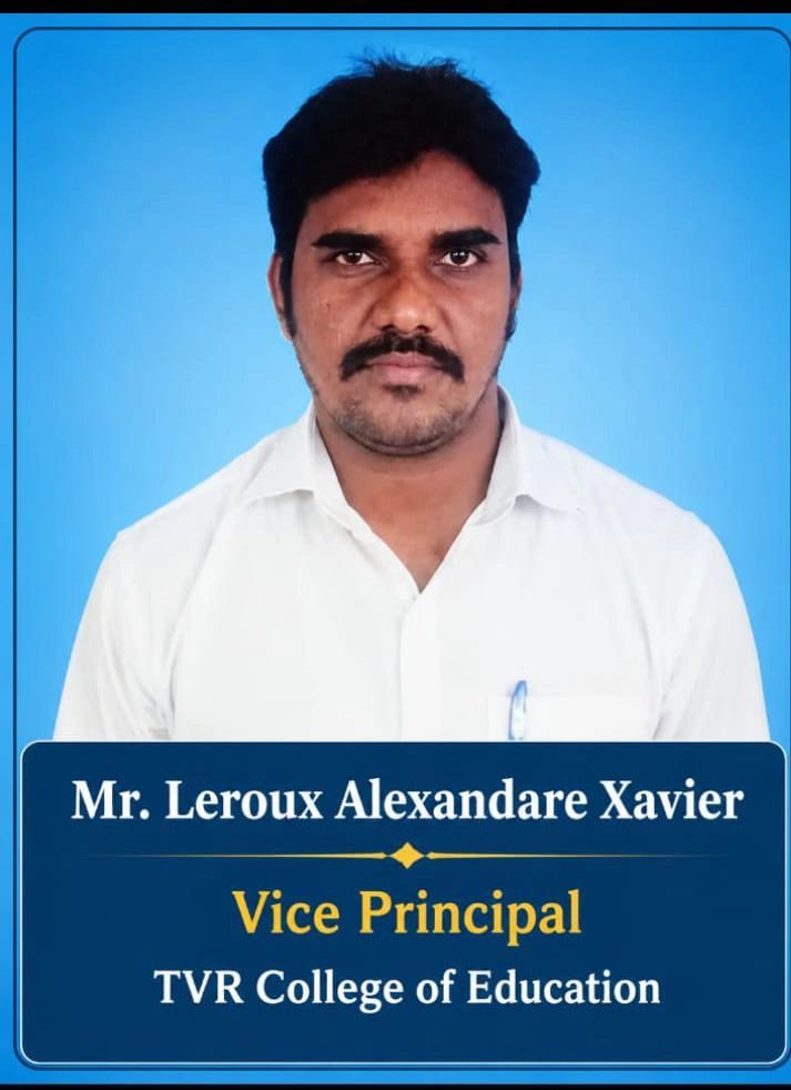 Portrait of Mr. Leroux Alexandare Xavier, Vice Principal at TVR College of Education.