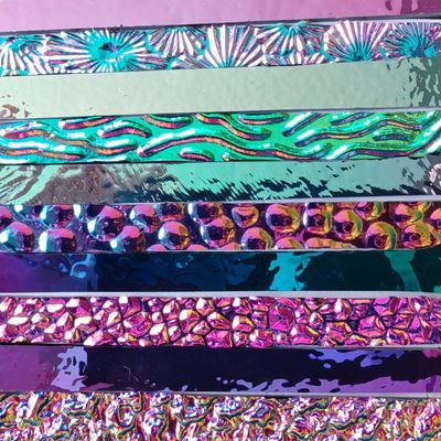 Pink purple  dichroic glass