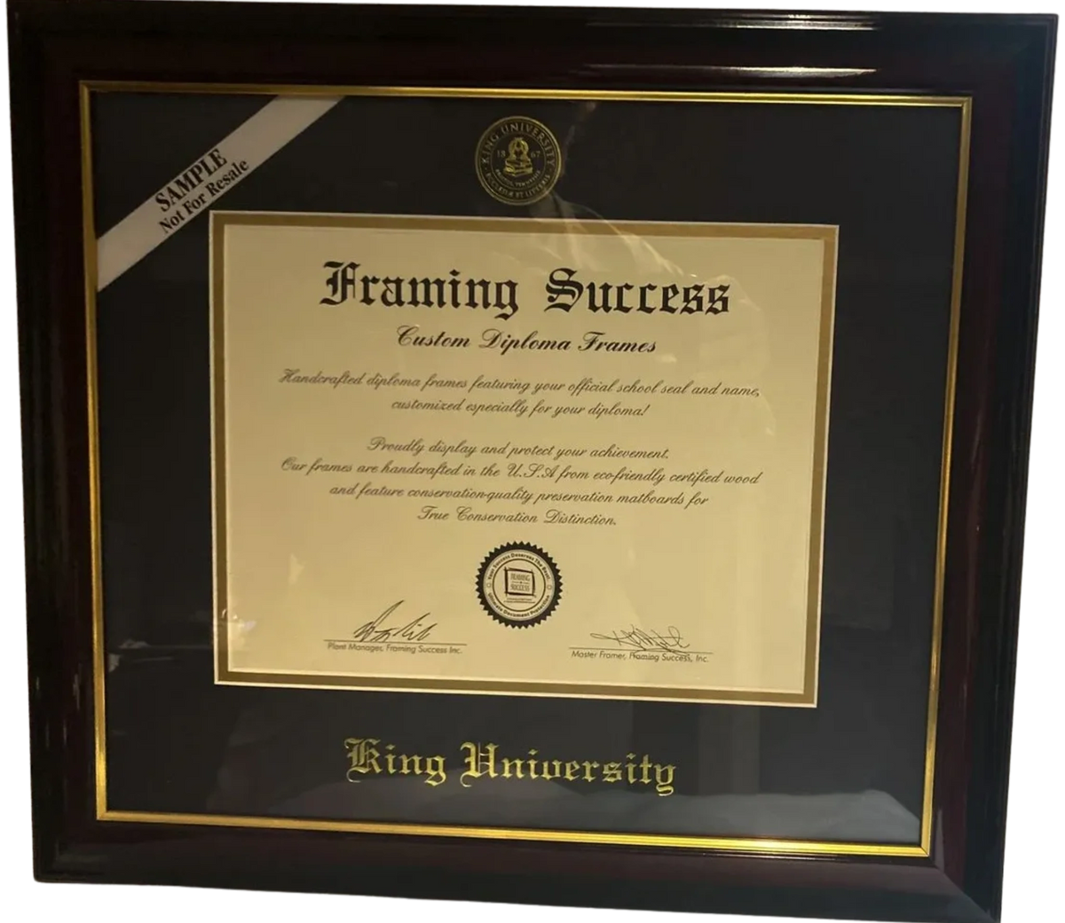King University Diploma Frame