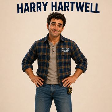Man in plaid shirt with hands on hips, smiling.