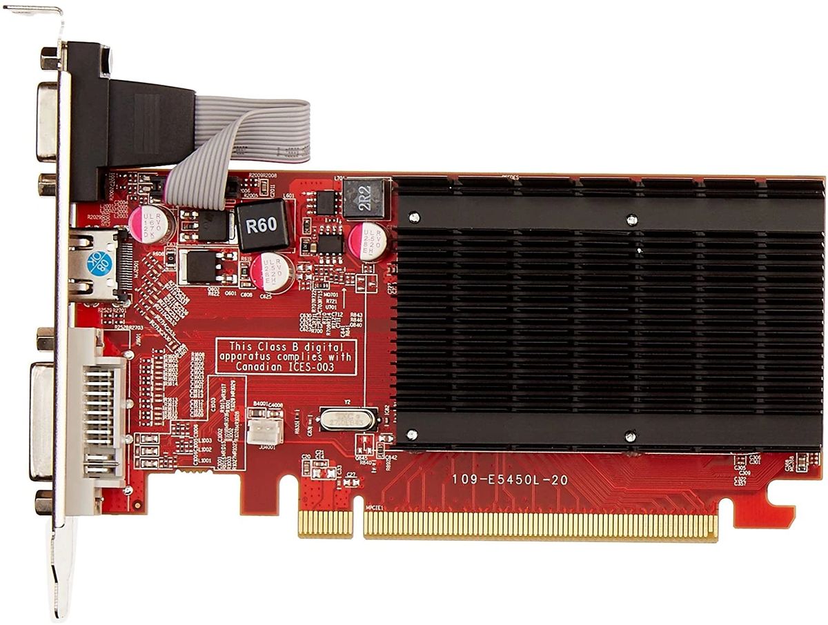 VisionTek Radeon 5450 2GB DDR3 (DVI-I, HDMI, VGA) Graphics Card -  900861,Black/Red