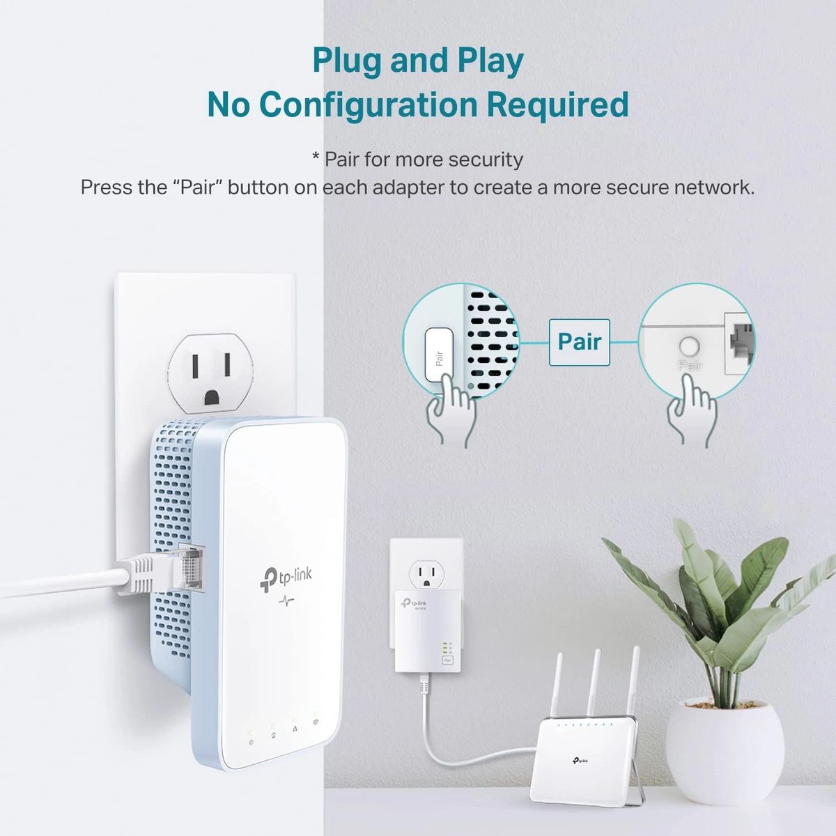 TP-Link Powerline WiFi - AV1000 Powerline Ethernet Adapter with Dual Band