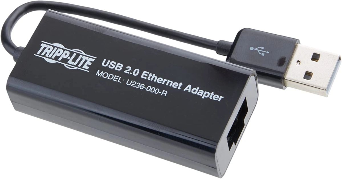 Tripp Lite USB 2.0 Hi-Speed to Ethernet NIC Network Adapter, 10/100 Mbps  (U236-000-R), Black