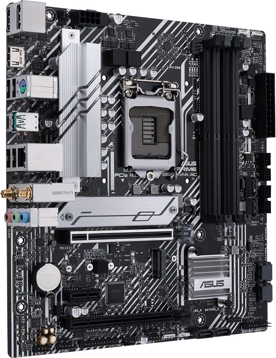 ASUS Prime B560M-A AC Intel B560 (LGA1200) mATX motherboard,PCIe 4.0,two  M.2slots, 8powerstages,