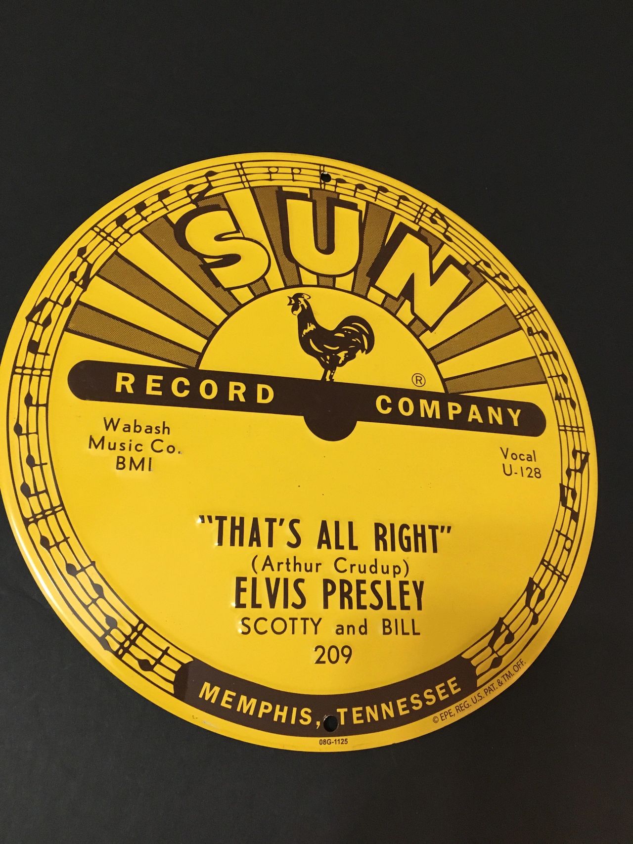 Sun Records 12x12 Sign Elvis Presley Song That S All Right