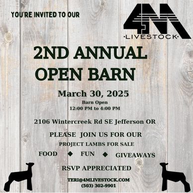 Annual open barn for Project lamb sales and livestock clinic