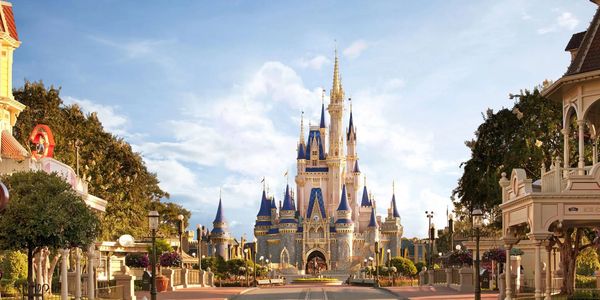 View on Cinderella's Castle from Main Street, Walt Disney World Orlando Florida