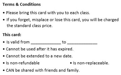 Class Pass Terms and Conditions