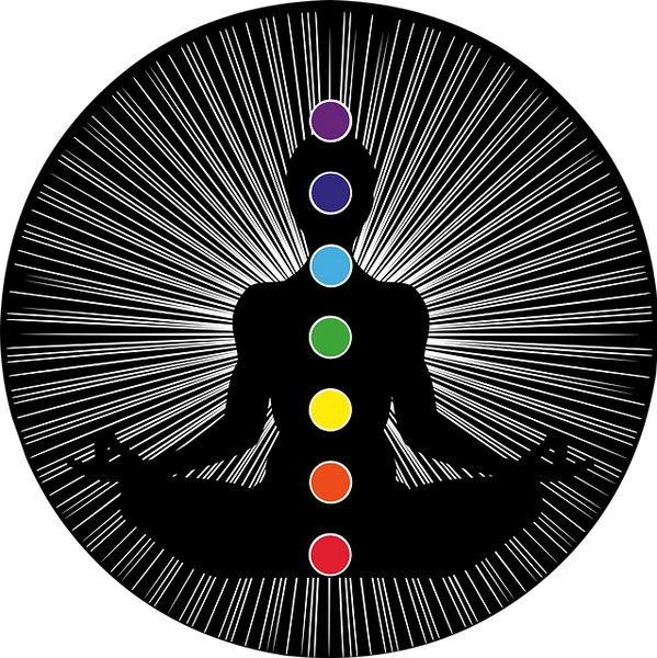 Image of human being illustrating chakra points