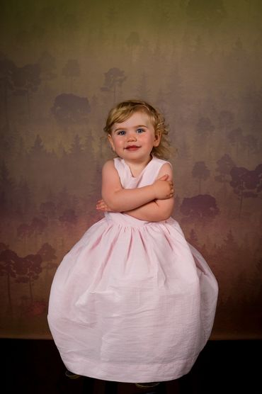 Child's portrait on pastel field backdrop #12