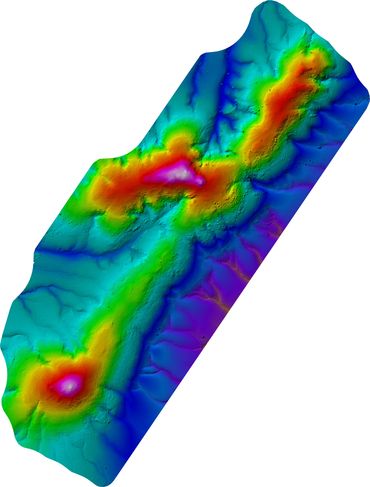 digital terrain map created by drone survey orthoimage