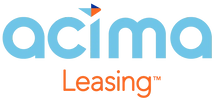 Logo of Acima Leasing with a blue and orange color scheme.