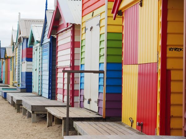 The colourful and famous Brighton Bathing Boxes. A short ride from the Bay Bikes shop.