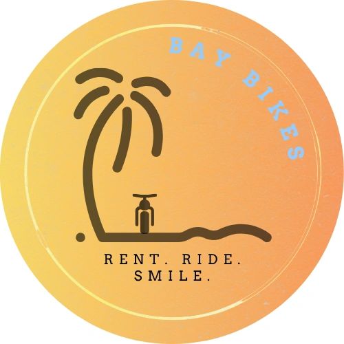 Bay Bikes Logo. Rent. Ride. Smile. 