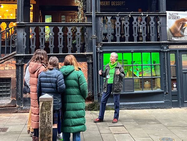 On a guided walking tour in Chester