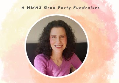 Smiling woman in pink sweater for NMHS Grad Party Fundraiser.