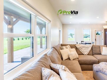 ProVia white double hung window.