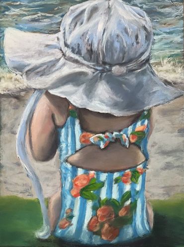 'A Beachy Boston' 
7"x9.5" Soft Pastels on Pastelmat Paper - July 2023