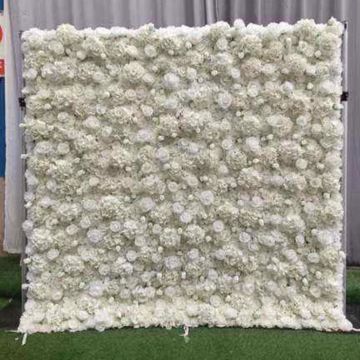 All white 3D flower Wall