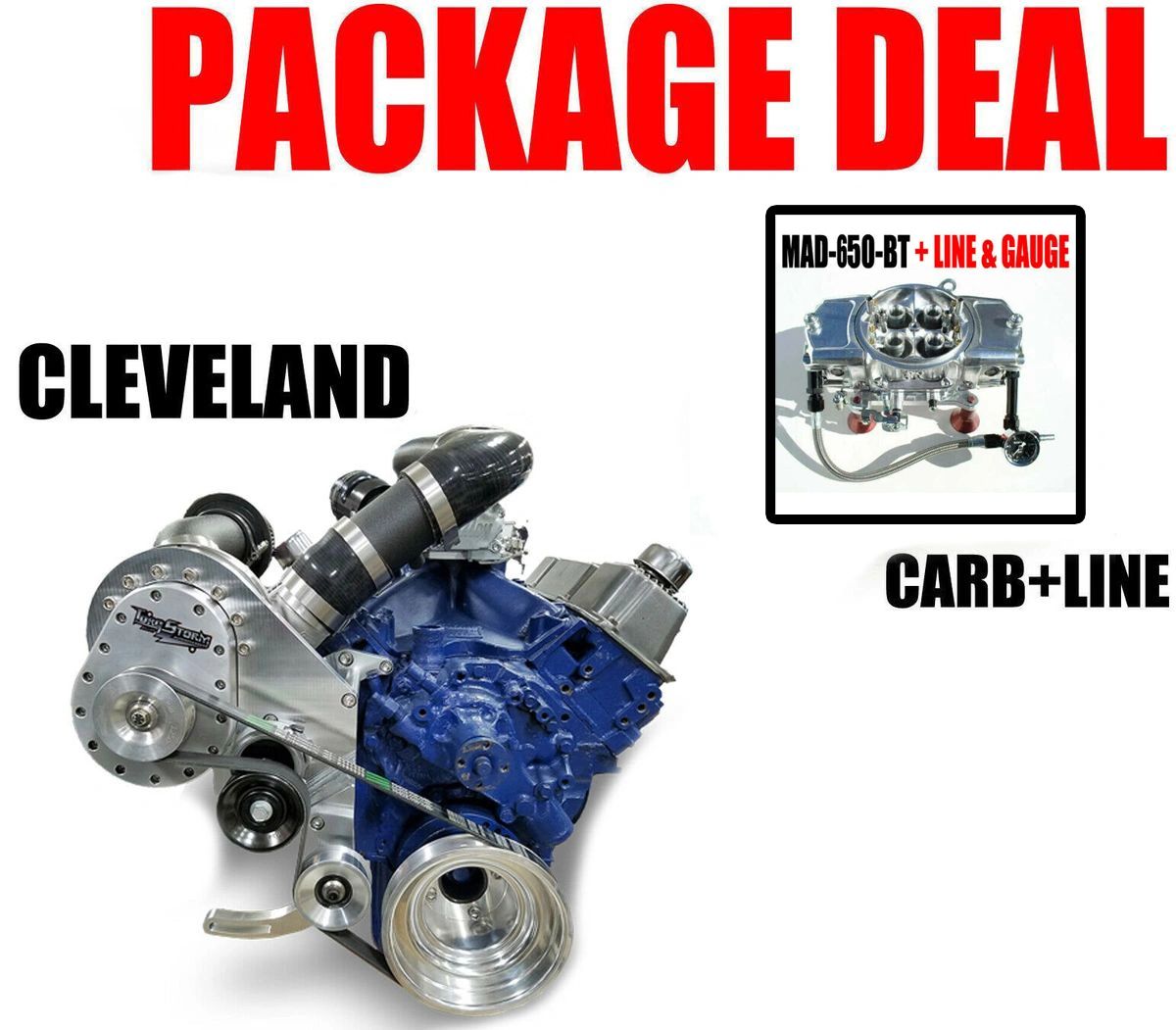 TORQSTORM SUPERCHARGER Ford 351 Cleveland Billet System With Blow Through Carburetor