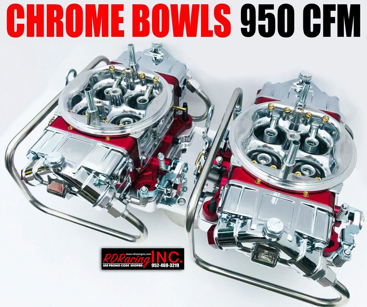 Quick Fuel 950 Cfm Blower Supercharger Carburetors Q950B2 With Chrome