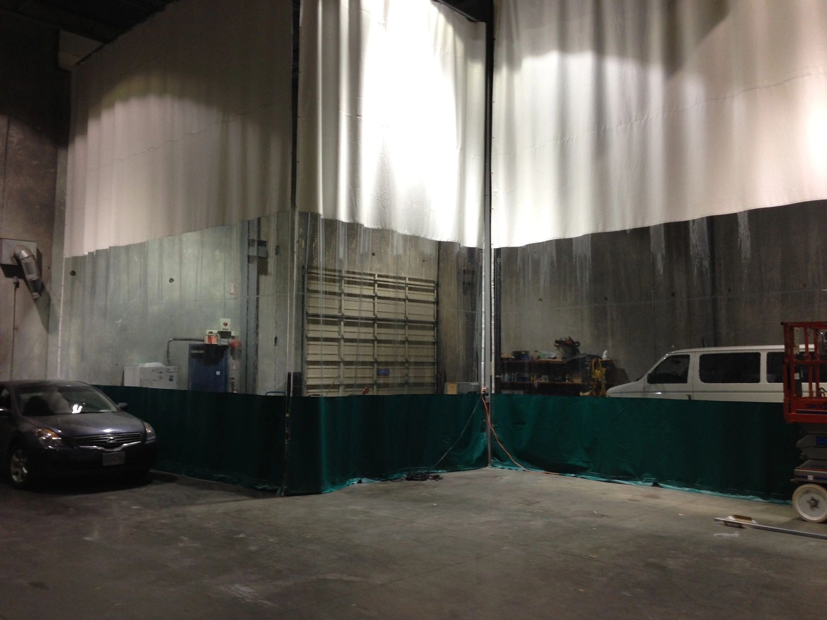 Vinyl Industrial Curtain in Auto Detailing Shop