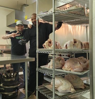 Thanksgiving Turkeys Ready on the Rack