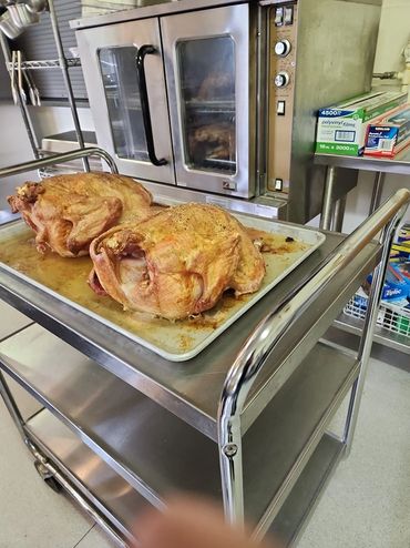 Thanksgiving Turkeys Ready on the Cart