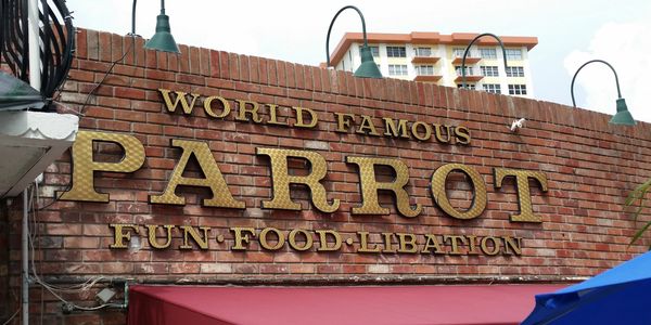 Sign for World Famous Parrot restaurant.