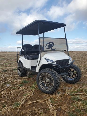 White Golf Cart