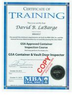 GSA Certified Safe Tech LaBarge Lock and Safe Technicians