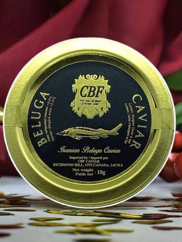 10g of authentic Beluga caviar from the Caspian Sea—pure luxury in every bite.
