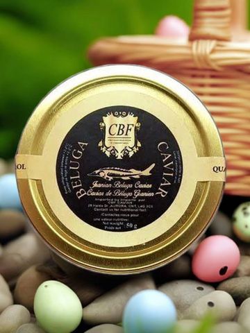 50g of authentic Beluga caviar from the Caspian Sea—pure luxury in every bite