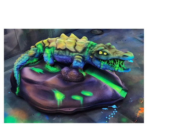Blacklight Toxic Wasteland Mutan Gator: sculpted with hard foam, lined with hard coat. Painted by me