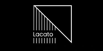 Minimalist logo with geometric shapes and the text 'Lacato'.