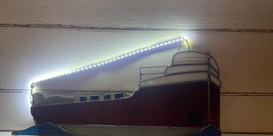 Lighted River Freighter $130