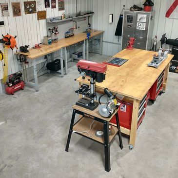 gunsmithing shop with firearm tools and equipment
