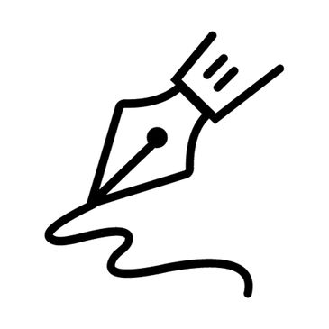 Icon of a fountain pen drawing a line.