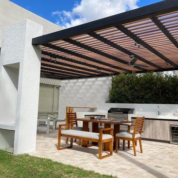 pergola, pergola de madra, arquitecto, cubierta, bbq, parrilla, cubierta