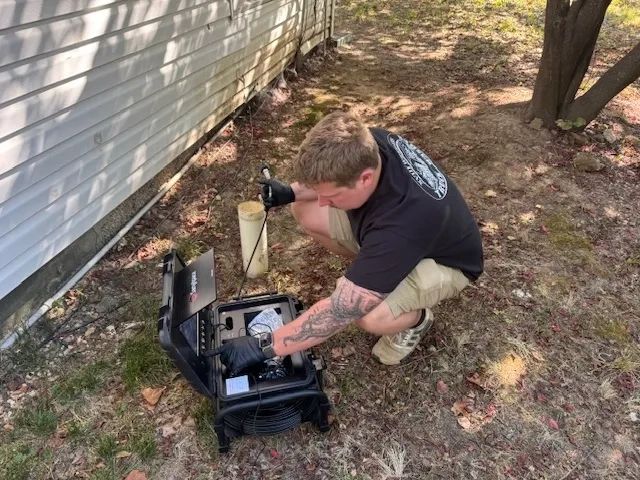 Chris performing a Sewer line Scope in Republic, MO