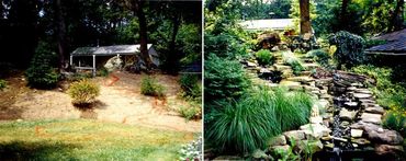New stone steps on a hillside.
