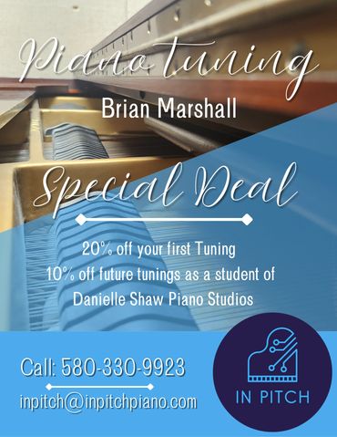 Piano tuning service by Brian Marshall with special discount offers.