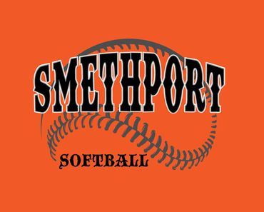 Smythport Softball logo with a softball design on an orange background.