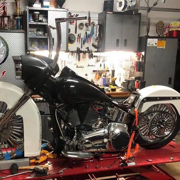 Motorcycle parts custom Harley wheels softail.