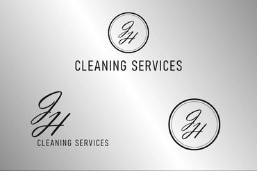 Three elegant logo designs for cleaning services with initials 'JH'.
