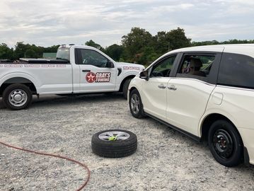 Roadside assistance tire change